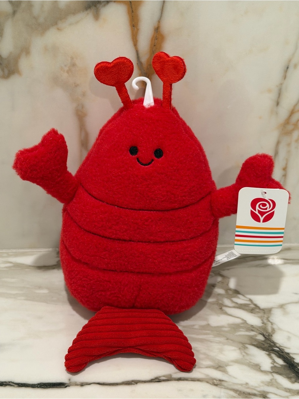 American Greetings Red Plush Lobster with Heart Detail